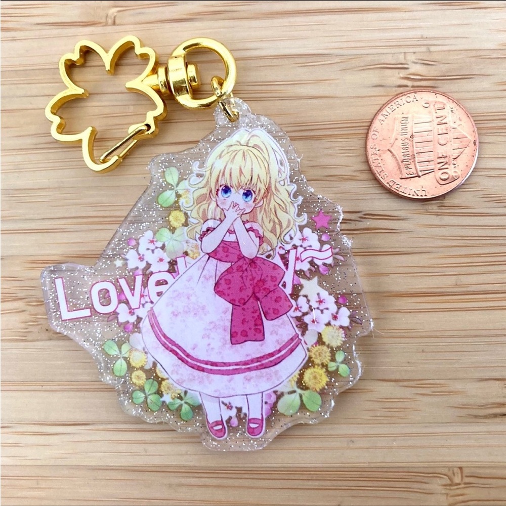 Rare glitter flake Who Made me a princess acrylic keychain - Picture 1 of 2